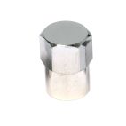 Xtra Seal 17-493B Long Skirted Chrome Metal Hex Valve Cap with Seal - Box of 100