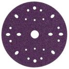 Cubitron II 31370 737U Series Multi-Hole Clean Sanding Abrasive Disc, 6 in Dia, 40+ Grit, Hook and Loop, Purple