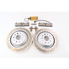 Maserati Ghibli Quattroporte rear brake pads rotors FREE oil filter 14-16 #1339