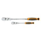 GEARWRENCH 2 Pc. 1/4" & 3/8" Drive 90-Tooth Dual Material Flex Head Teardrop Ratchet Set
