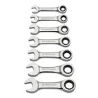 Gearwrench 7 Pc. 12 Point Stubby Ratcheting Combination SAE Wrench Set