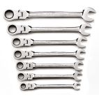 Gearwrench 7 Pc. 12 Point Flex Head Ratcheting Combination Metric Wrench Set