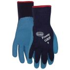 Gloves Frosty Grip Blue Lined Latex Coated String Knit