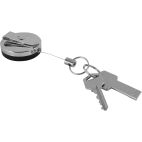 Keychain, Chrome Metal, 24 in. Retractable Cord