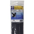 Cable Tie Strap - Black - Weather Stabilized - Self-Locking - 14.5 Inch - Pack of 100