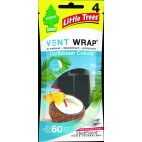 Little Trees Vent Wrap Air Fresheners - Caribbean Colada - 4 Pack