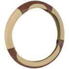Steering Wheel Cover Deluxe Burlwood Tan
