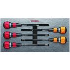 Vessel Ratcheting Ball Grip Screwdriver Set, Japanese Industrial Standard (JIS),  5 pc