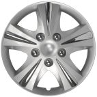 Wheel Covers 16" 4-PC Silver ABS GT 5 Paint & Chrome ABS Plastic