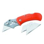 Orange Folding Utility Knife with 3-Blades
