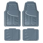 GearUp Four Piece Universal Vehicle Floor Mat, PVC, Gray