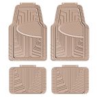 GearUp Four Piece Universal Vehicle Floor Mat, PVC, Tan