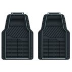 GearUp Two Piece Universal Vehicle Floor Mat, PVC, Black