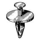 Plastic Trim Panel Clip / Fastener Round Button
