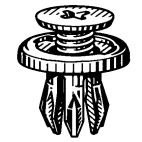 Plastic Trim Panel Clip / Fastener Round Button