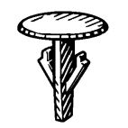 Plastic Trim Panel Clip / Fastener Round Button