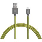 Micro USB Cable, 6 ft. Mesh, Green/Yellow