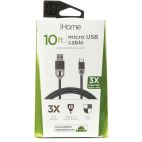 Micro USB Cable, 10 ft. Charge/Sync