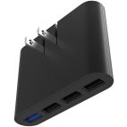 USB Charger, Black, AC Pro 4 Port 5.4 AMP Slim