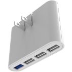 USB Charger, White, AC Pro 4 Port 5.4 AMP Slim