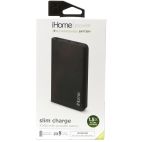 USB Battery Charger, Black, Slim 3000 mAh