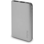 USB Battery Charger, Silver, Dual Port, 6000 mAh