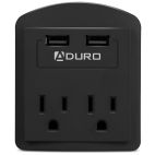 Electronic Device Charger 2 USB 2 AC Surge Protector Aduro
