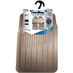 All Season Rubber Floor Mats, Tan, 4 pc