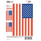 TRIMBRITE Pre-Cut Peel-n-Stick American Flag Graphic Decal - 3 1/2 in x 5 1/4 in