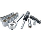CRAFTSMAN  24-Piece Standard (SAE) Polished Chrome Mechanics Tool Set (3/8-in;)