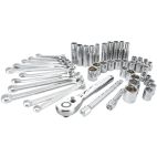 CRAFTSMAN  47-Piece Standard (SAE) and Metric Combination Polished Chrome Mechanics Tool Set (3/8-in)