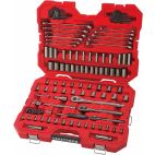 CRAFTSMAN 150-Piece Standard (SAE) and Metric Combination Gunmetal Chrome Mechanics Tool Set (1/4-in; 3/8-in)