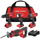 CRAFTSMAN  V20 4-Tool 20-Volt Max Power Tool Combo Kit with Soft Case (2-Batteries Included and Charger Included)