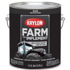Krylon Farm & Implement Brush On Paint, High Gloss, Black, 1962 Gloss Black, 128 OZ