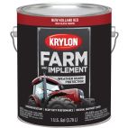 Krylon Farm & Implement Brush On Paint, High Gloss, New Holland Red, 1977 New Holland Red, 128 OZ