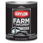 Krylon Farm & Implement Brush On Paint, High Gloss, Black, 2020 Gloss Black, 32 OZ