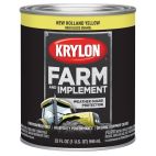 Krylon Farm & Implement Brush On Paint, High Gloss, New Holland Yellow, 2032 New Holland Yellow, 32 OZ