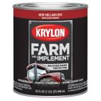 Krylon Farm & Implement Brush On Paint, High Gloss, New Holland Red, 2035 New Holland Red, 32 OZ