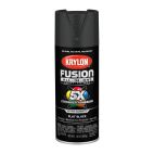 Krylon Fusion All-In-One, Flat, Black, 2728 Flat Black, 12 OZ