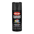 Krylon Fusion All-In-One, Satin, Black, 2732 Satin Black, 12 OZ