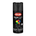 Krylon COLORmaxx Paint + Primer, Satin, Black, 5557 Satin Black, 12 OZ