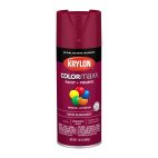 Krylon COLORmaxx Paint + Primer, Satin, Burgundy, 5560 Satin Burgundy, 12 OZ