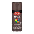 Krylon COLORmaxx Paint + Primer, Satin, Leather Brown, 5569 Satin Leather Brown, 12 OZ