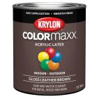 Krylon COLORmaxx Brush On, Gloss, Leather Brown, KDQ5622 Gls Leather Brwn, 32 OZ