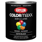 Krylon COLORmaxx Brush On, Satin, Black, KDQ5626 Satin Black, 32 OZ