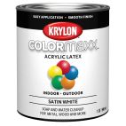 Krylon COLORmaxx Brush On, Satin, White, KDQ5628 Satin White, 32 OZ