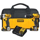 DEWALT 2-Tool 20-Volt Max Power Tool Combo Kit with Soft Case (2-Batteries and charger Included)