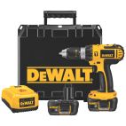DEWALT 18-Volt Lithium-Ion Cordless 1/2 in. Compact Hammer Drill Kit with (2) Batteries 1.1Ah, 30-Minute Charger and Case