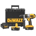 DEWALT 18-Volt XRP NiCd Cordless 1/2 in. Hammer Drill/Driver with (2) Batteries 2.4Ah, 1-Hour Charger and Case