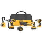 DEWALT 4-Tool 18-Volt Nickel Cadmium Cordless Combo Kit (2-18V XRP Batteries Included)